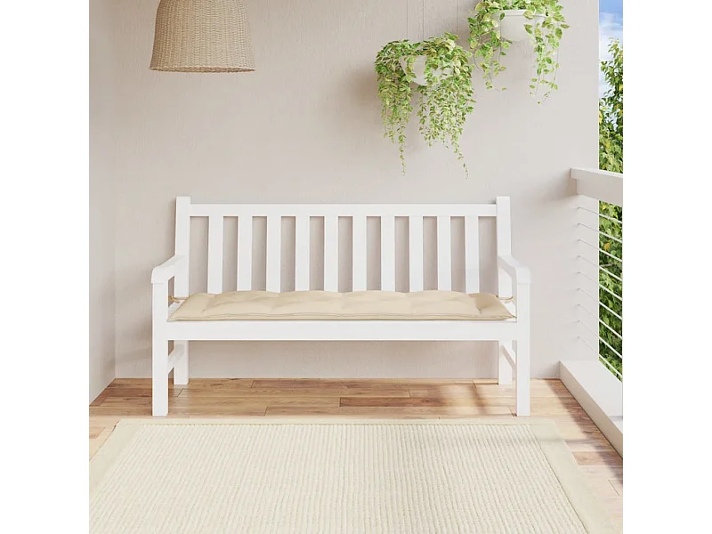 Coussin de banc de jardin beige 150x50x7 cm tissu oxford