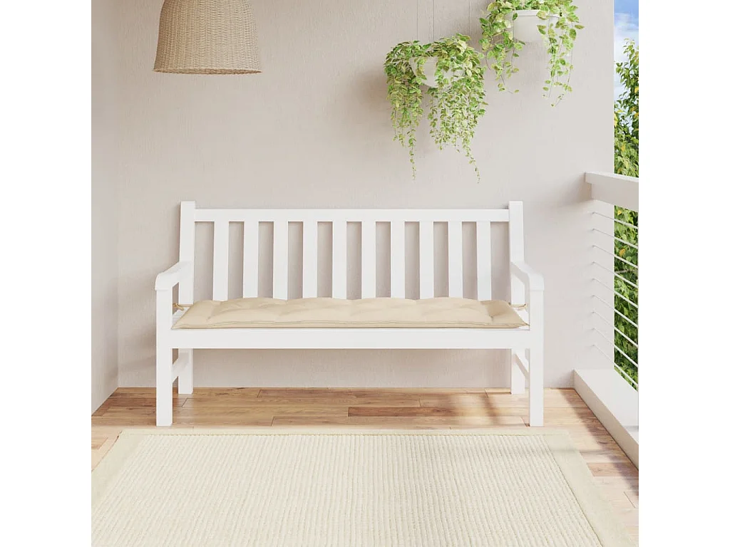 Coussin de banc de jardin beige 150x50x7 cm tissu oxford