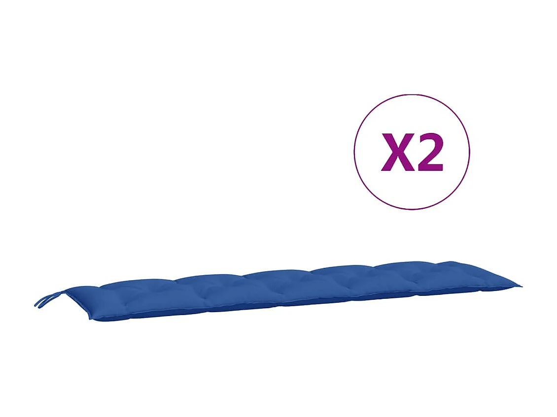 Coussins de banc de jardin 2 pièces bleu 180x50x7 cm tissu Oxford