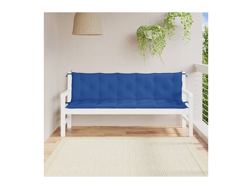 Coussins de banc de jardin 2 pièces bleu 180x50x7 cm tissu Oxford