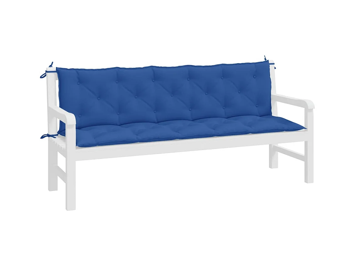 Coussins de banc de jardin 2 pièces bleu 180x50x7 cm tissu Oxford