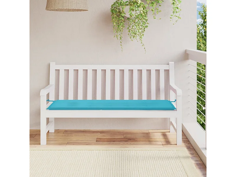 Coussin de banc de jardin turquoise 150x50x3 cm tissu oxford