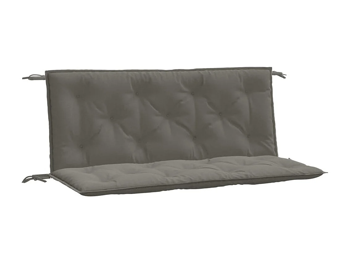Coussins de banc de jardin lot de 2 gris foncé mélangé tissu