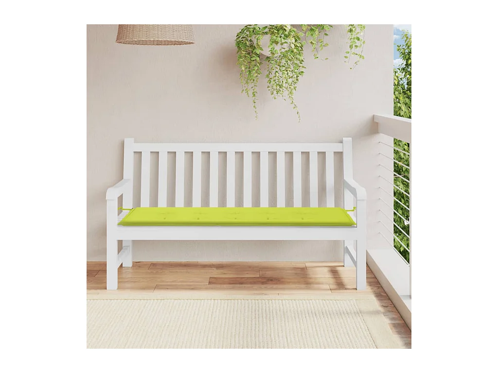 Coussin de banc de jardin vert brillant 150x50x3cm tissu oxford