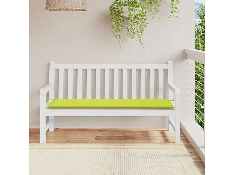 Coussin de banc de jardin vert brillant 150x50x3cm tissu oxford