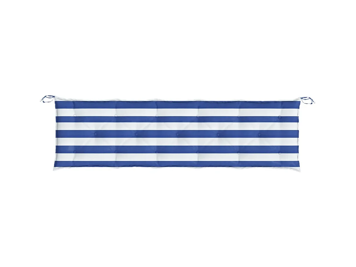 Almofadão para banco jardim 180x50x7 cm tecido oxford azul/branco