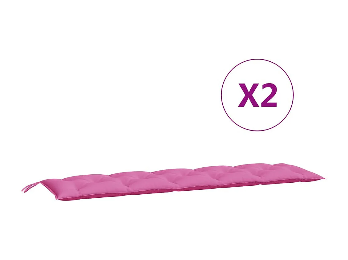 Coussins de banc de jardin 2 pièces rose tissu Oxford