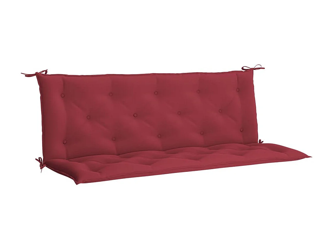 Cojines de banco de jardín 2 unidades rojo tinto 150x50x7 cm