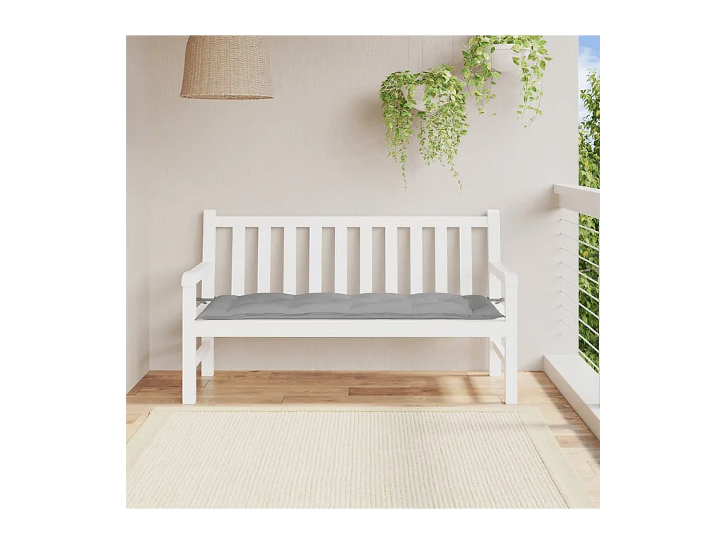Coussin de banc de jardin gris 150x50x7 cm tissu oxford