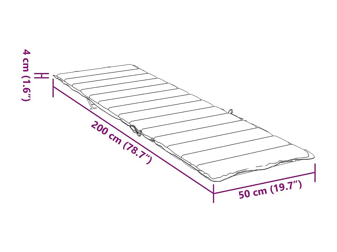 Coussin de chaise longue bleu marine tissu oxford