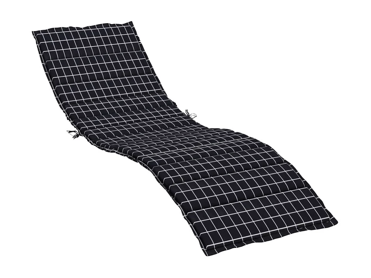 Coussin de chaise longue motif à carreaux noir tissu oxford