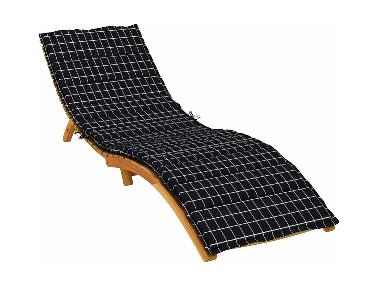 Coussin de chaise longue motif à carreaux noir tissu oxford