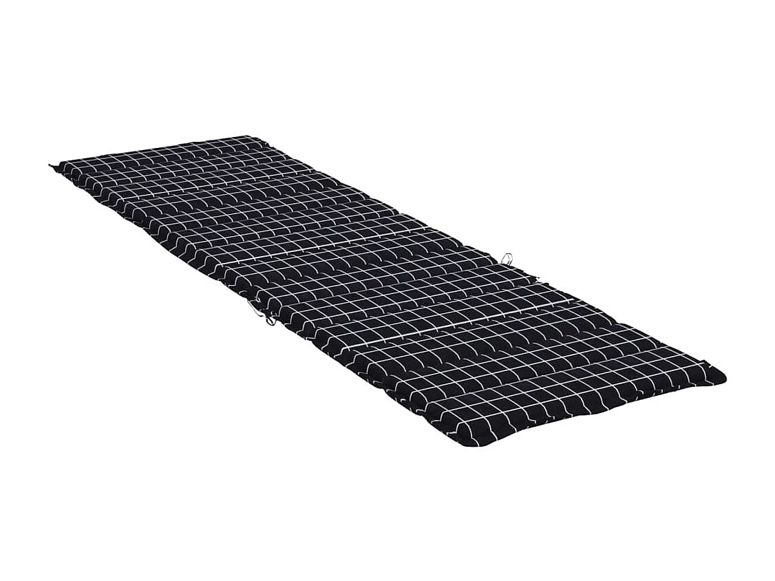 Coussin de chaise longue motif à carreaux noir tissu oxford