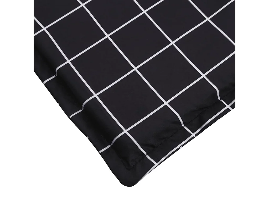 Coussin de chaise longue motif à carreaux noir tissu oxford