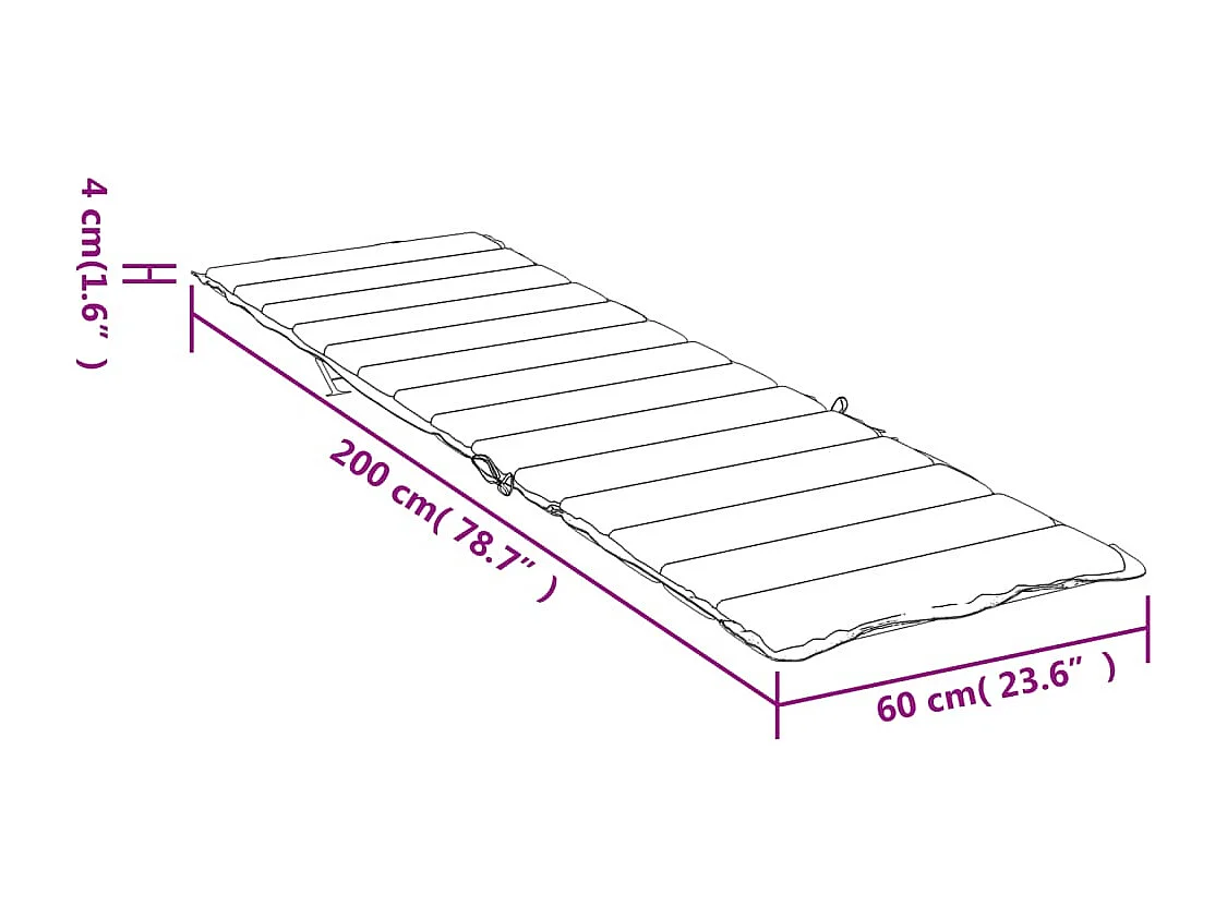 Coussin de chaise longue motif à carreaux noir tissu oxford