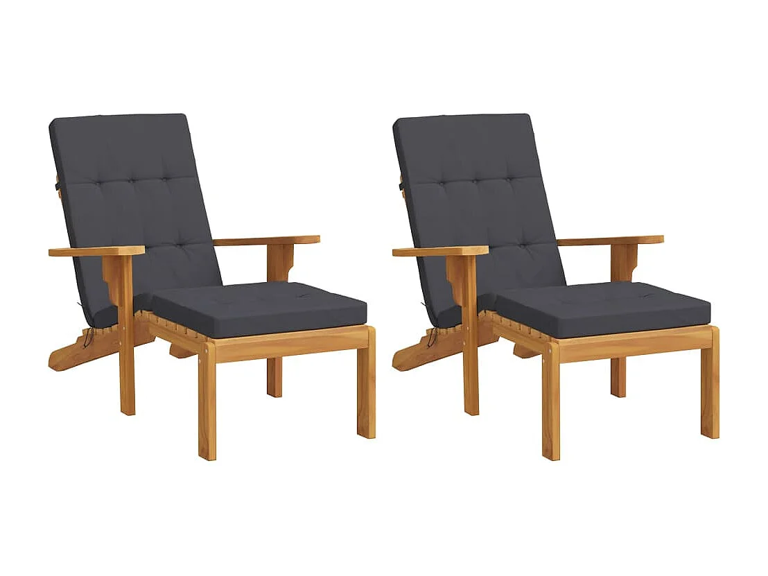 Coussins de chaise longue lot de 2 anthracite tissu oxford