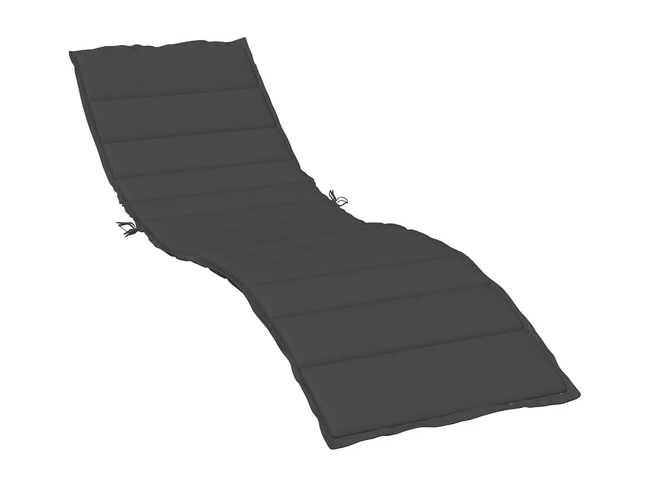 Coussin de chaise longue anthracite mélangé 200x60x4 cm tissu