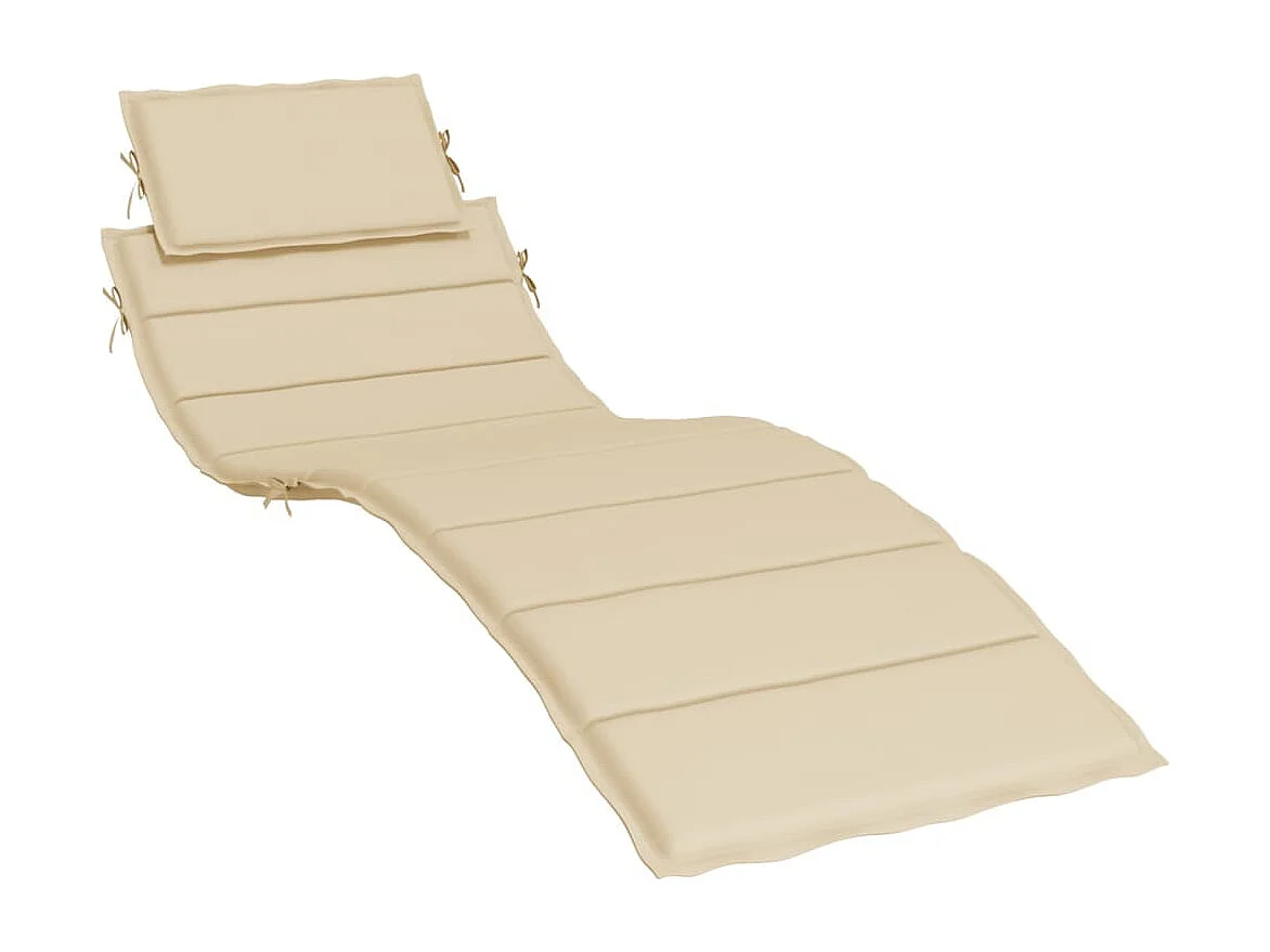 Coussin de chaise longue beige 186x58x3 cm tissu oxford