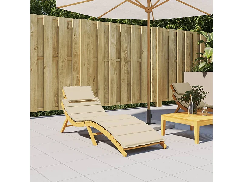 Ligbedkussen 186x58x4 cm oxford stof beige