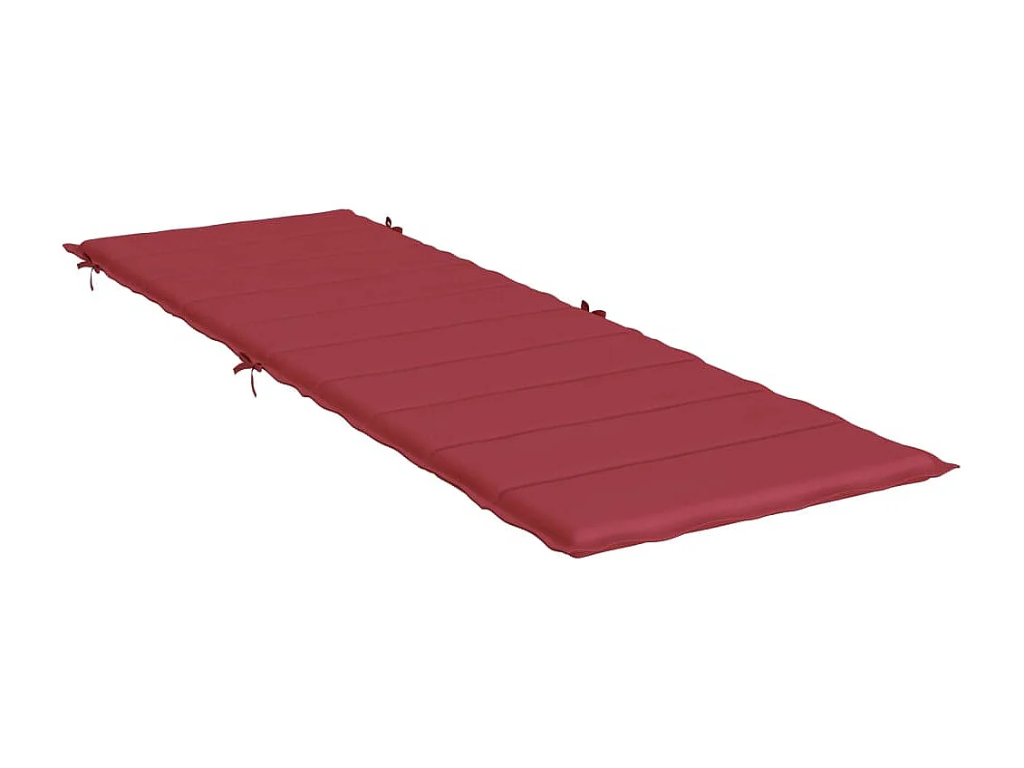 Cojín de tumbona de tela Oxford rojo tinto 186x58x3 cm