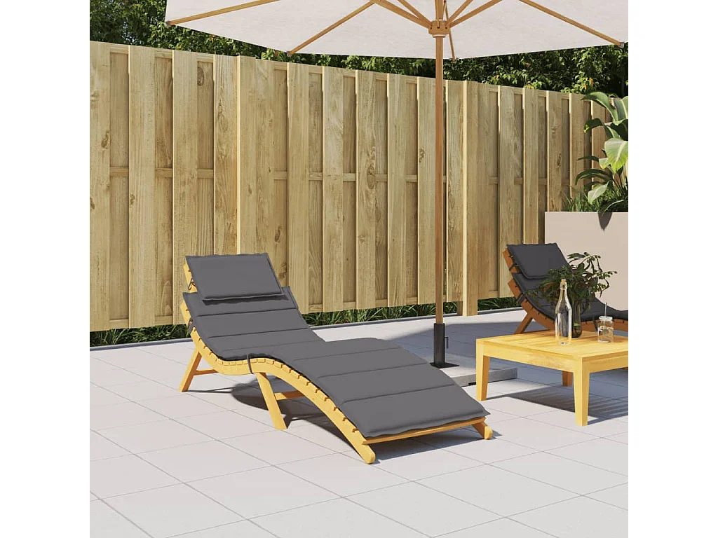 Ligbedkussen 186x58x4 cm oxford stof antracietkleurig