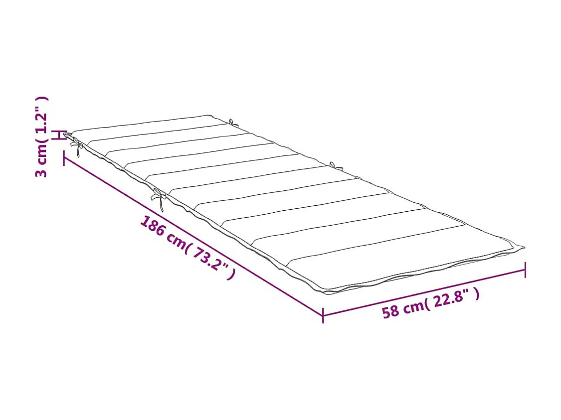 Ligbedkussen 186x58x4 cm oxford stof antracietkleurig
