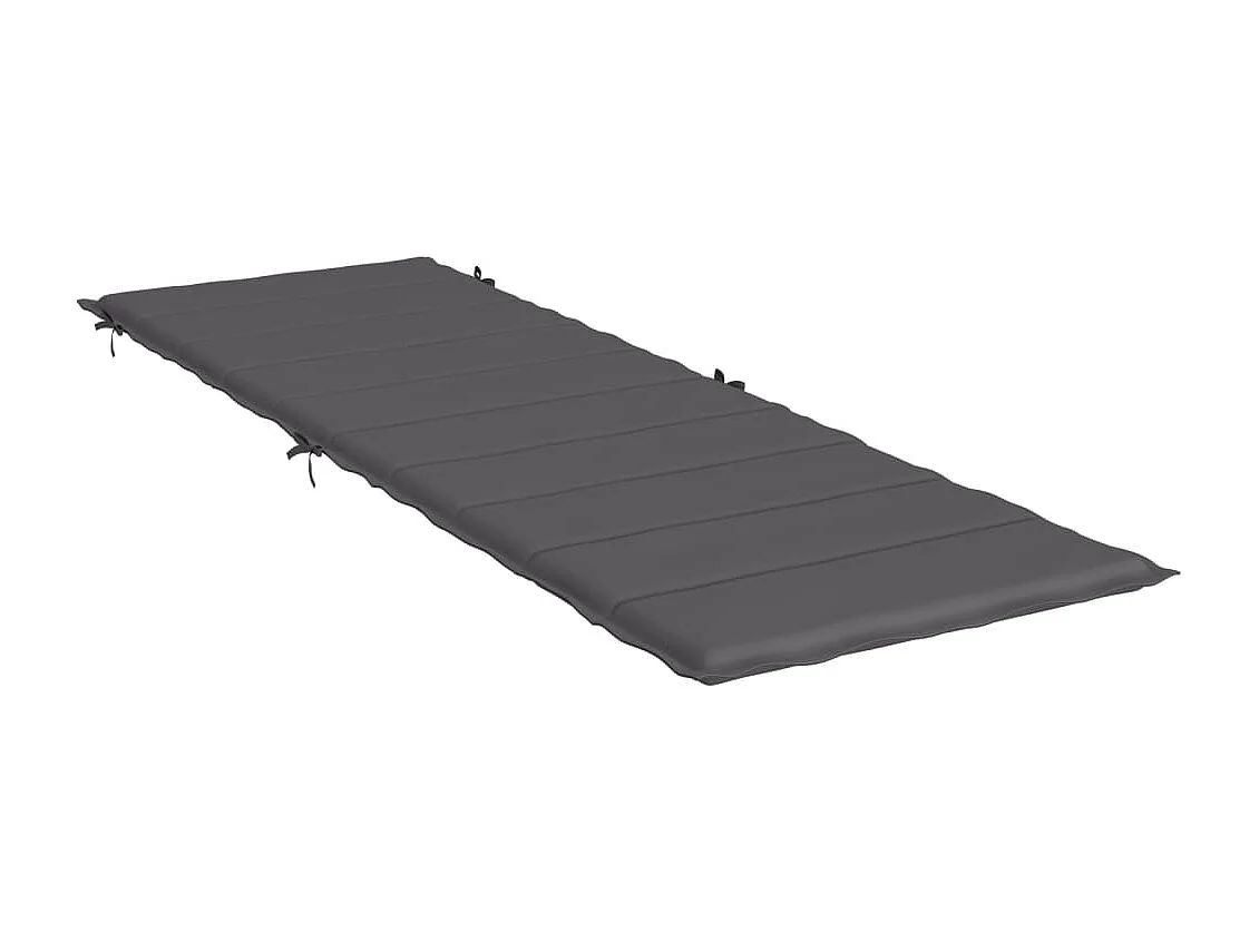 Cojín de tumbona de tela Oxford gris antracita 186x58x3 cm
