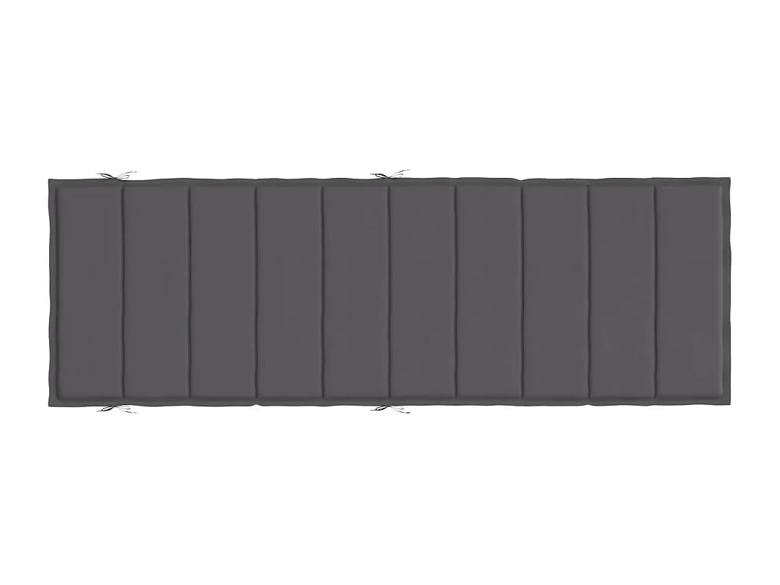 Cojín de tumbona de tela Oxford gris antracita 186x58x3 cm