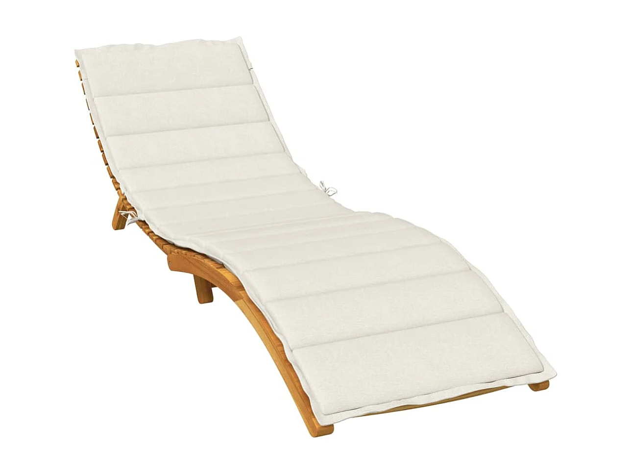 Coussin de chaise longue crème mélangé 200x50x4 cm tissu