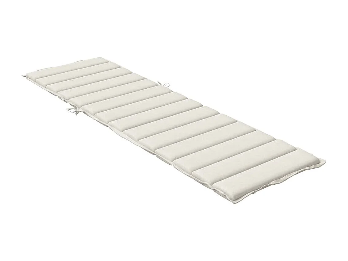 Coussin de chaise longue crème mélangé 200x50x4 cm tissu