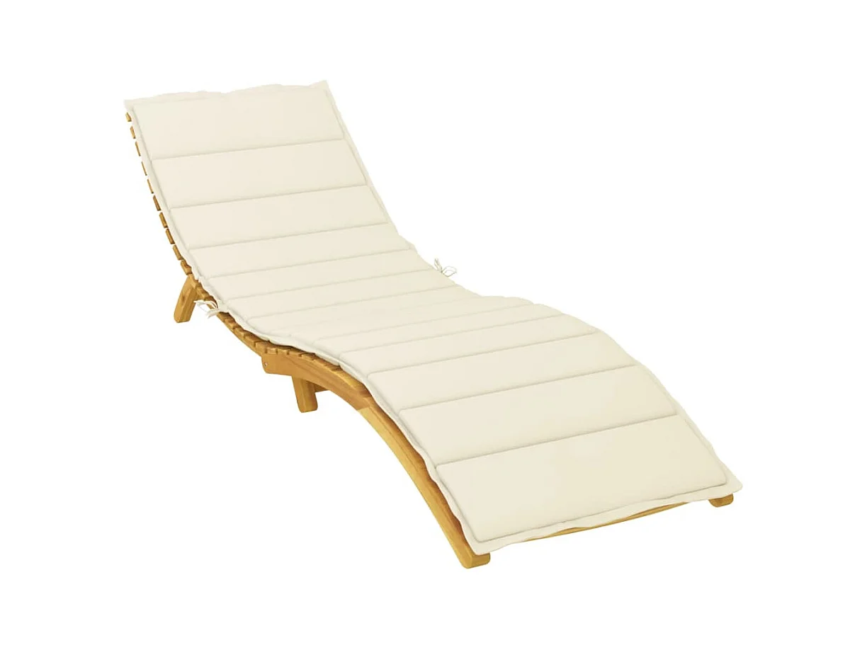 Almofadão para espreguiçadeira 200x60x3 cm tecido oxford creme