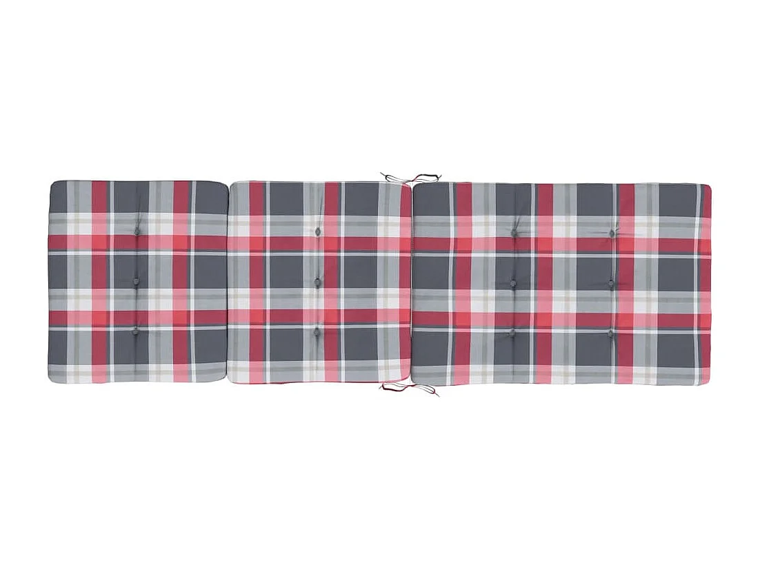 Cojines para tumbona 2 unidades tela Oxford a cuadros rojo