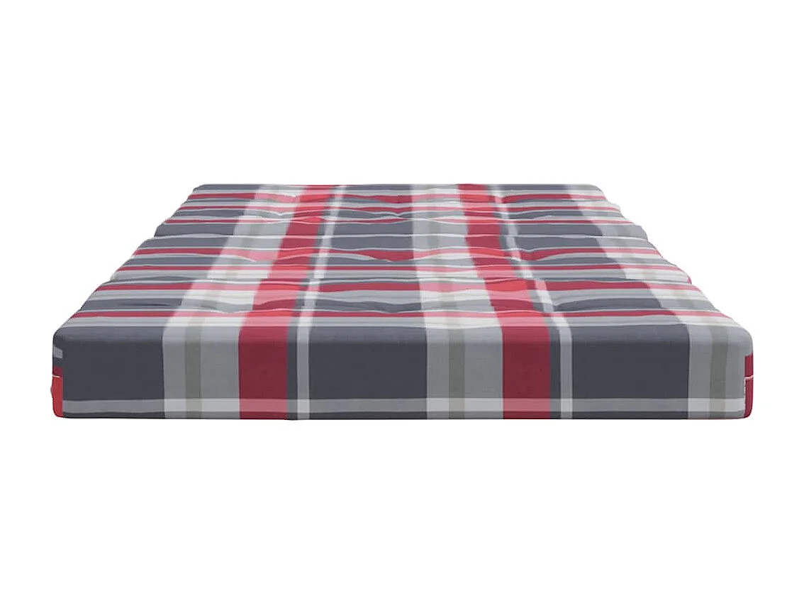 Cojines para tumbona 2 unidades tela Oxford a cuadros rojo