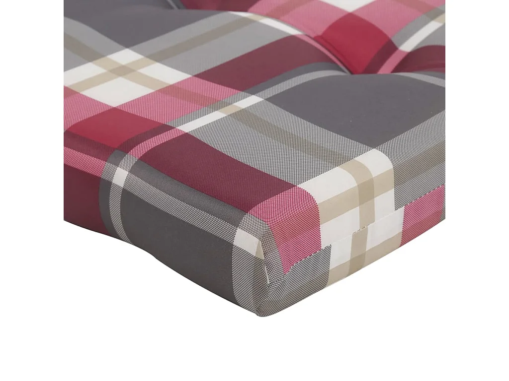 Cojines para tumbona 2 unidades tela Oxford a cuadros rojo