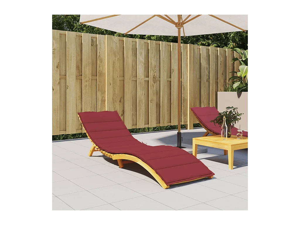 Coussin de chaise longue rouge bordeaux 200x60x3cm tissu oxford