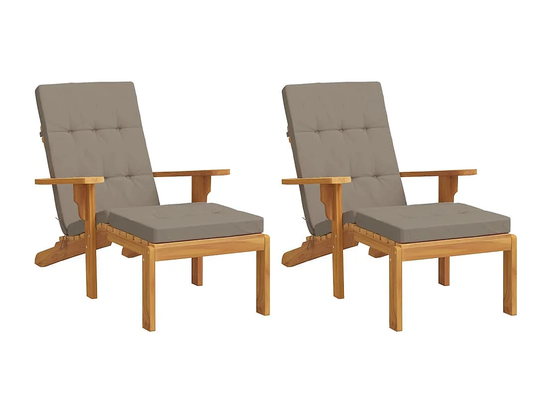 Coussins de chaise longue lot de 2 taupe tissu oxford