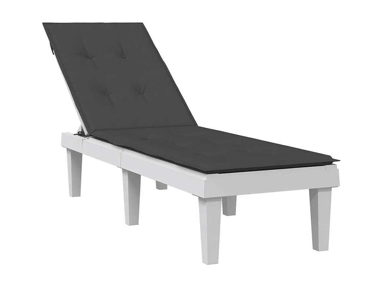 Terrasstoelkussen (75+105)x50x3 cm stof gemêleerd antraciet