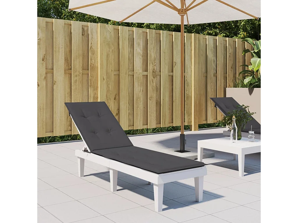 Terrasstoelkussen (75+105)x50x3 cm stof gemêleerd antraciet