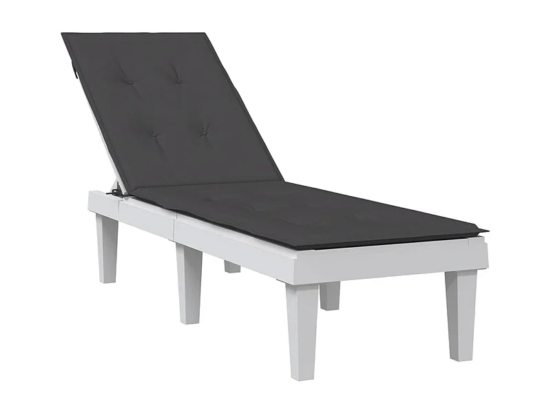 Terrasstoelkussen (75+105)x50x3 cm stof gemêleerd antraciet