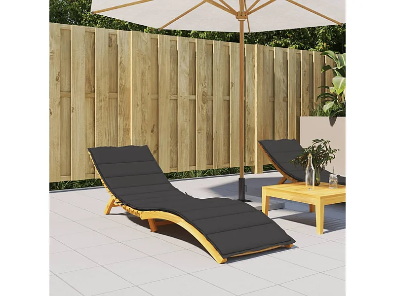 Almofadão para espreguiçadeira 200x50x3 cm tecido oxford preto