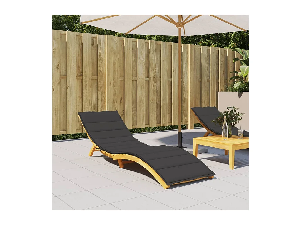 Coussin de chaise longue noir 200x50x3 cm tissu oxford