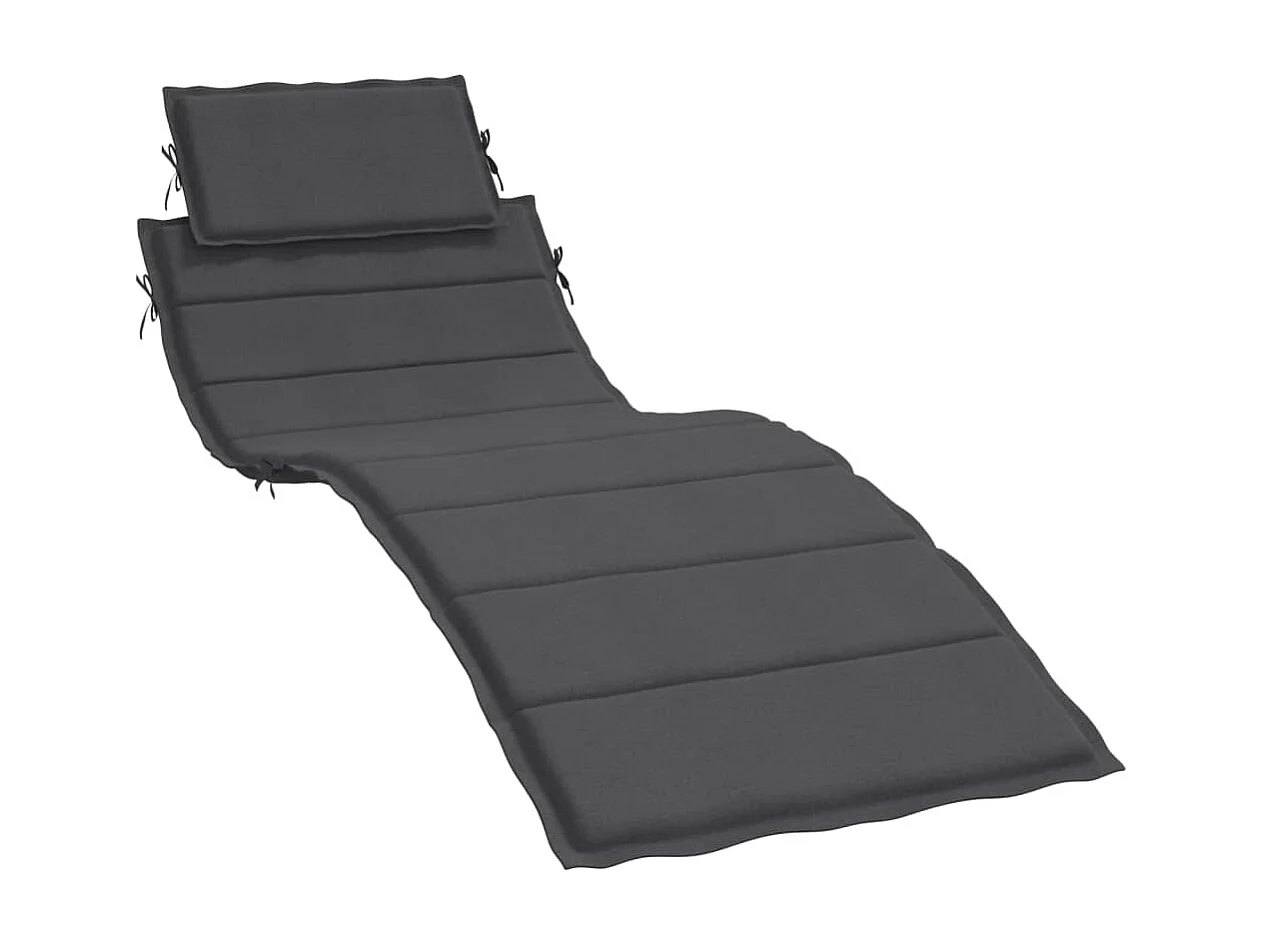 Coussin de chaise longue anthracite mélangé 186x58x3 cm tissu