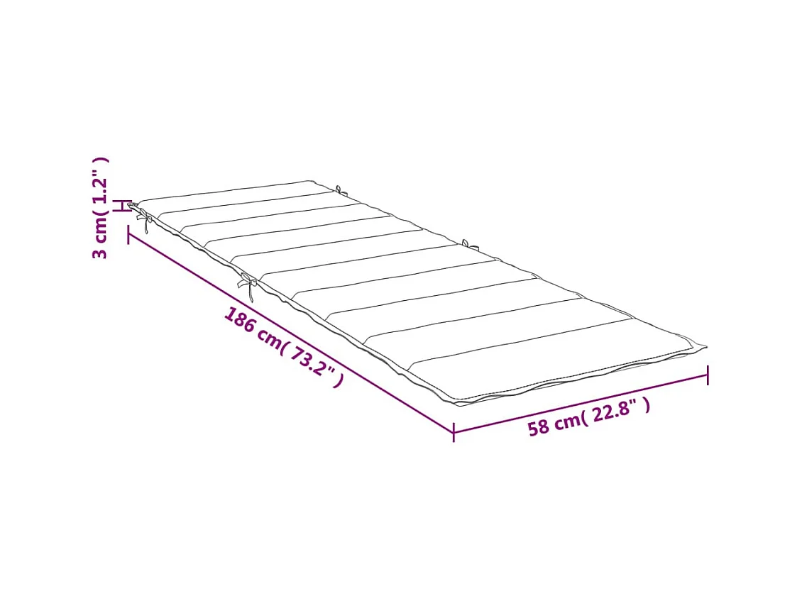 Coussin de chaise longue anthracite mélangé 186x58x3 cm tissu