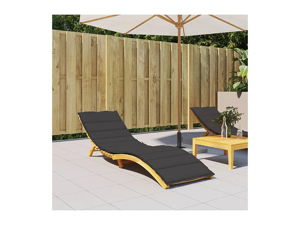 Coussin de chaise longue noir 200x60x3 cm tissu oxford