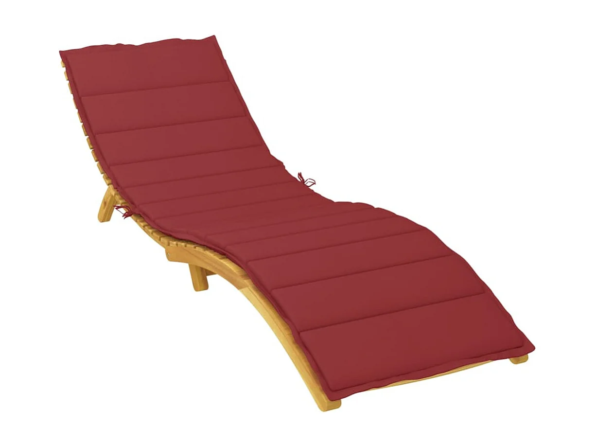 Coussin de chaise longue rouge bordeaux 200x70x3cm tissu oxford