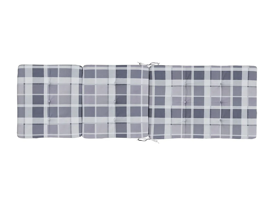 Cojines para tumbona 2 unidades tela Oxford a cuadros gris