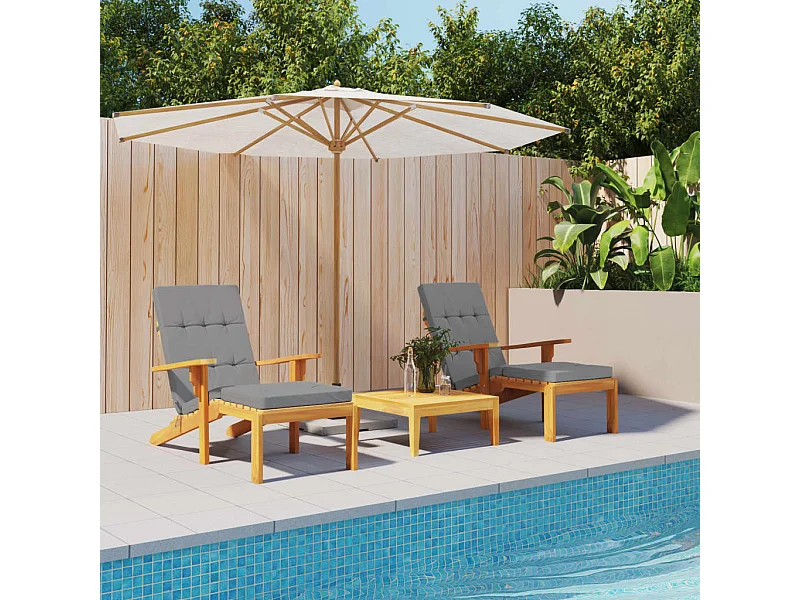 Almofadões para cadeira de terraço 2 peças tecido oxford cinzento