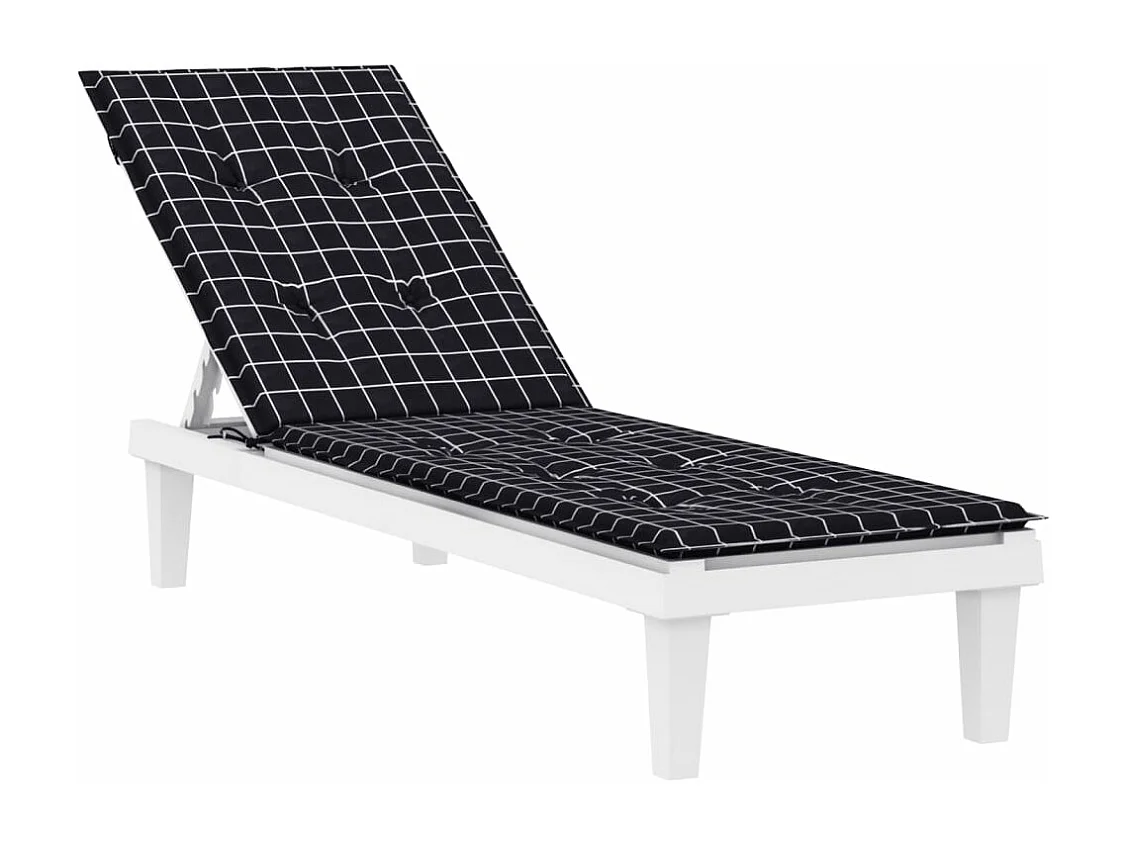 Cojín para tumbona tela Oxford a cuadros negro