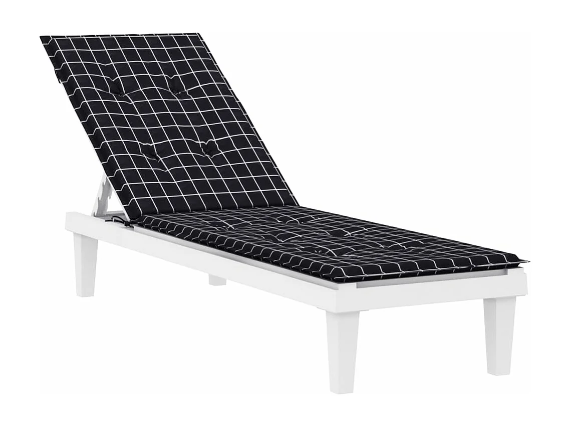 Cojín para tumbona tela Oxford a cuadros negro