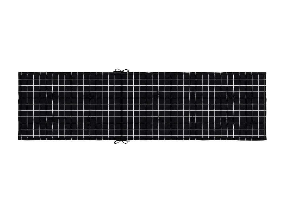 Cojín para tumbona tela Oxford a cuadros negro